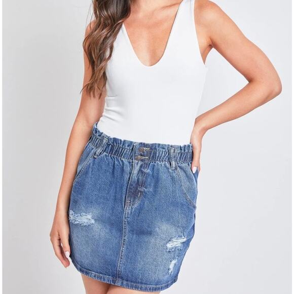 YMI Denim Paperbag Denim Skirt Size Small NWOT {183} - Picture 1 of 9